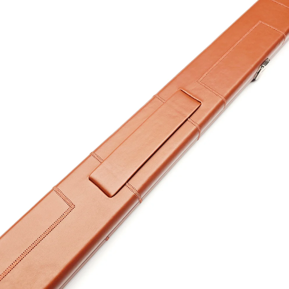 Asia Cues Wide Leather One Piece Cue Case - Tan Patchwork - Image 3