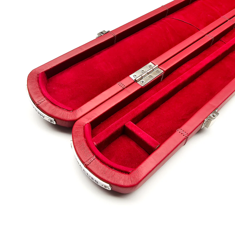 Asia Cues Wide Leather One Piece Cue Case - Wine Patchwork - Image 2