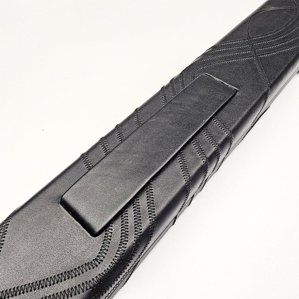 Asia Cues Wide Leather One Piece Cue Case - Wavy Black - Image 4