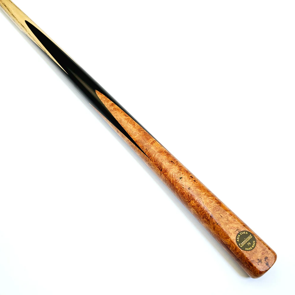 Asia Cues Connoisseur No.76 - One Piece Snooker Cue 9.5mm Tip, 17.8oz, 58