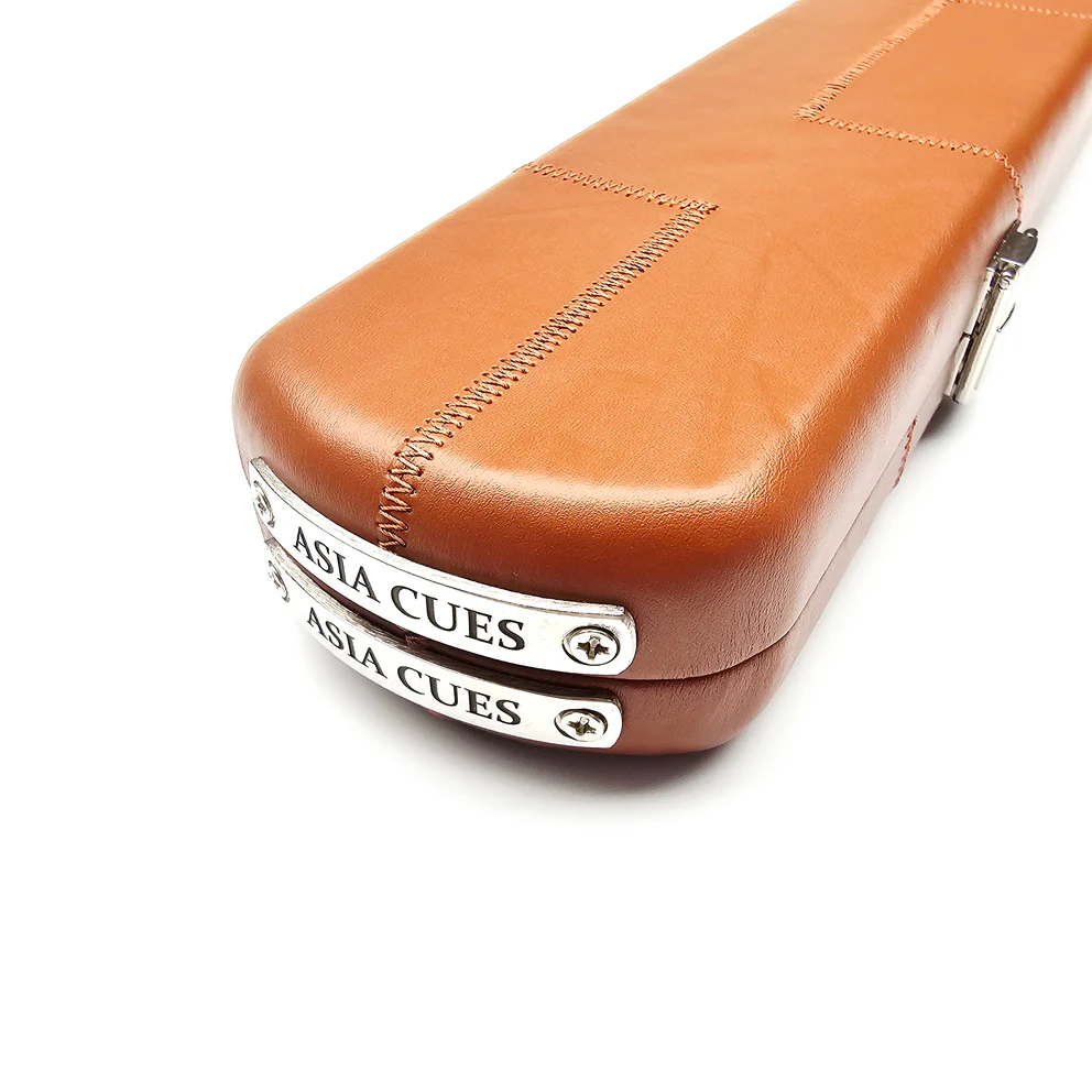 Asia Cues Wide Leather One Piece Cue Case - Tan Patchwork - Image 4