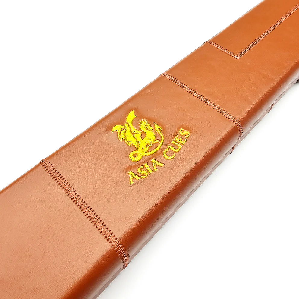 Asia Cues Wide Leather One Piece Cue Case - Tan Patchwork - Image 5