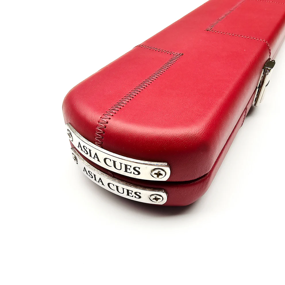 Asia Cues Wide Leather One Piece Cue Case - Wine Patchwork - Image 6